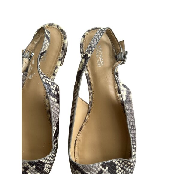 MICHAEL KORS Snake Print Leather Flat Slingbacks Size 9.5 - Picture 6 of 9